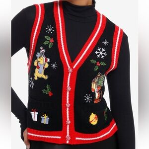 Disney Winnie The Pooh‎ Holiday Sweater Vest Hot Topic Christmas